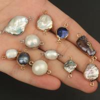 Natural Irregular Freshwater Pearl Connector Double Hole Pendant For Jewelry Making DIY Handmade Charms Necklaces Accessories DIY accessories and othe