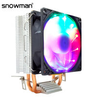 SNOWMAN ท่อความร้อน CPU Cooler PWM 4 ขา 90 มม. RGB Intel LGA1700 1200 1150 1151 1155 2011 AMD AM2 AM3 AM4 Quiet PC พัดลมระบายความร้อน CPU-kxodc9393