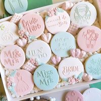 Bride To Be Mr Mrs Wedding Cookie Cutter Stamp Love Biscuit Embossed Mould Bridal Shower Party DIY Fondant Cake Decorating Tools Bread Cake  Cookie Ac