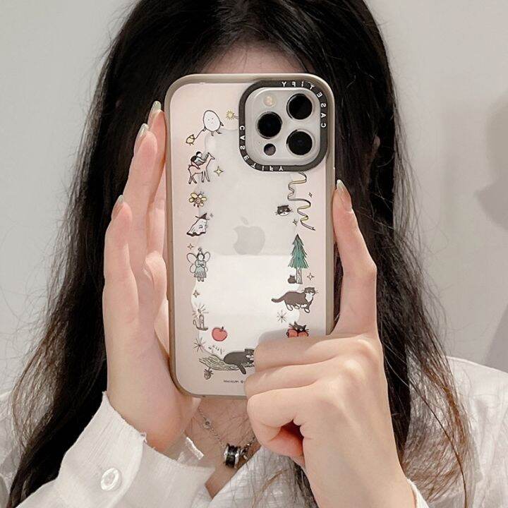 casetify-เคสโทรศัพท์มือถืออะคริลิคแข็ง-เนื้อแมตต์-กันกระแทก-ลายคิตตี้ในป่า-สําหรับ-iphone14-13-12-11-pro-max