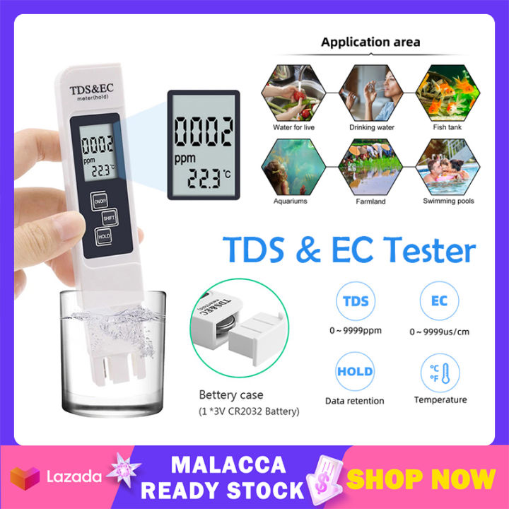 3 in1 Digital TDS EC TEMP Meter Water Quality Tester Purity Filter Pen  0-9990ppm