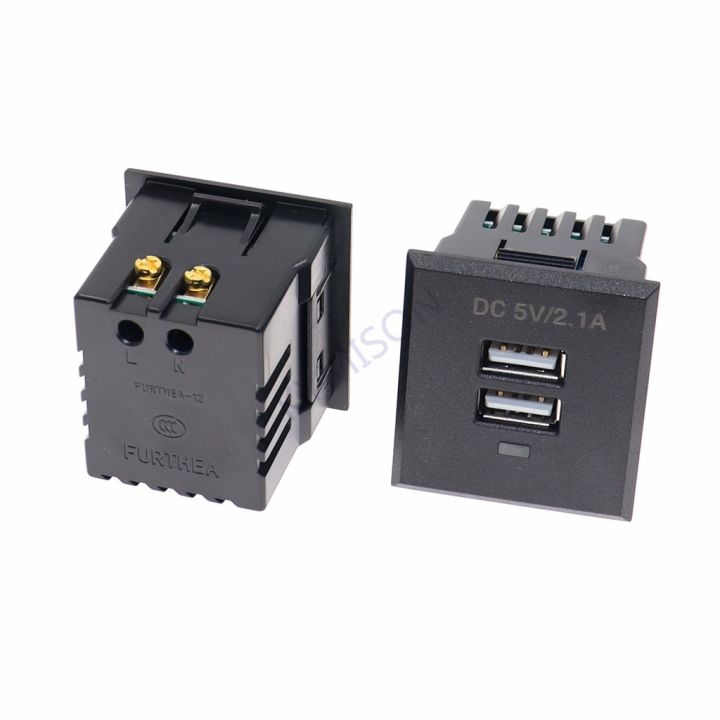 dual-usb-ac-power-socket-embedded-dual-usb-desktop-receptacle-dc-charging-power-panel-module-outlet-5v-2-1a
