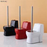 [HOT] Vintage Creative Shape Ceramic Toilet Brush Set Bathroom Accessories Cleaning Brush Kit