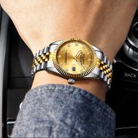 FNGEEN Watch Men Fashion Business Rhinestone Male Clock Mens Quartz Gold Watches Top Brand Luxury Waterproof Date Wrist Watch