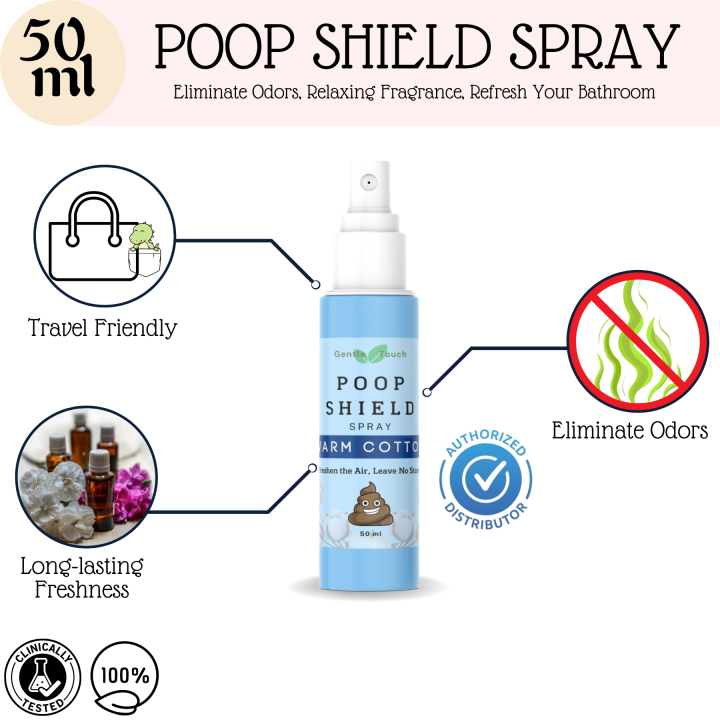 Premium Warm Cotton Poop Shield Spray Odor Buster Air Freshener Toilet