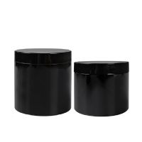 14PCS Cosmetic Container Black Dia.89 Plastic PET Pots Packaging Empty Refillable Bottle Skincare Cream Jars 250mlG 400ml 500ml Travel Size Bottles Co