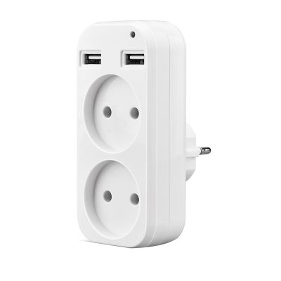 1 Pcs Double Socket for Phone Charge Double USB Port 5V 2A USB Electrique OutletEU Plug