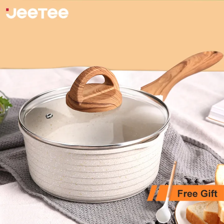 JEETEE Nonstick Pan, Nonstick Stone Frying Pan, Nonstick Omelette Skillet  with Soft Touch Handle, 3-Piece Cookware Set Induction Compatible -8