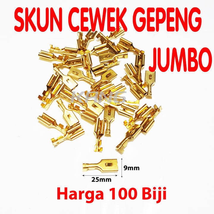 [paket 100pcs] Skun Kabel Cewe Skun Gepeng Cowo Sekun Kabel Jumbo