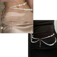 New Elegant Fashion Imitation Pearls Waist Chains Body Jewelry Belly Chain For Women Bridal Wedding Accessories Waistband Decor