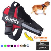 Personalized Dog Harness NO PULL Reflective Breathable Pet Harness Vest For Small Large Dog outdoor Walk Training Accessories Collars