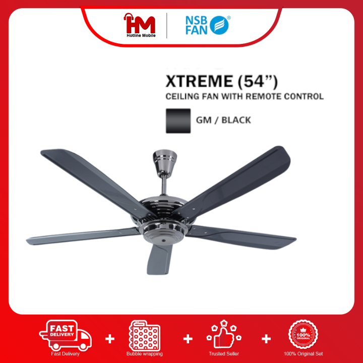 NSB XTREME 54" (GM/BK) Remote Control Celling Fan Lazada