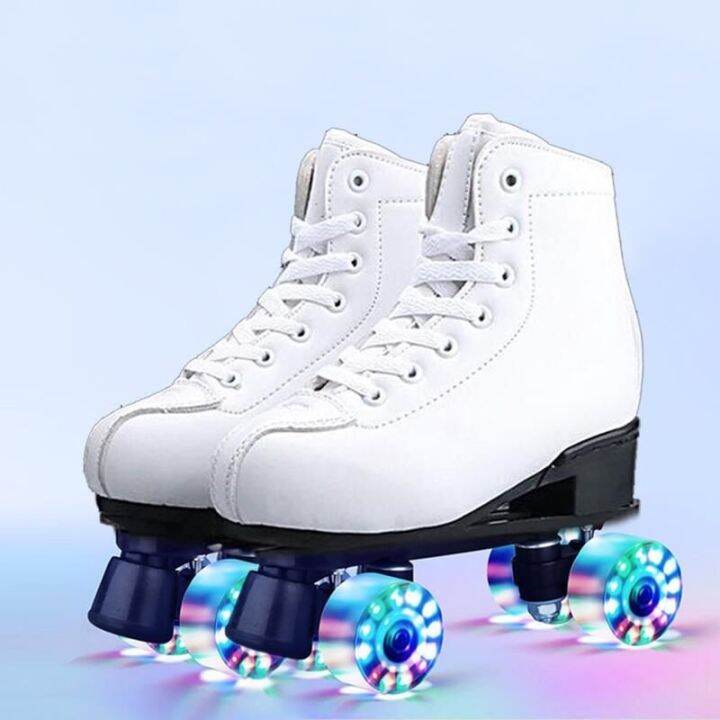 Spot Roller Skates Leather Fabric Pu Wheel Roller Skates Adult Roller