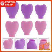 POPOUSHOP ตัวป้องกันแปรงแต่งหน้าขนาด 6pcs ครอบคลุมหน้าปัดแปรงเสื้อซิลิคอนที่ทนทาน