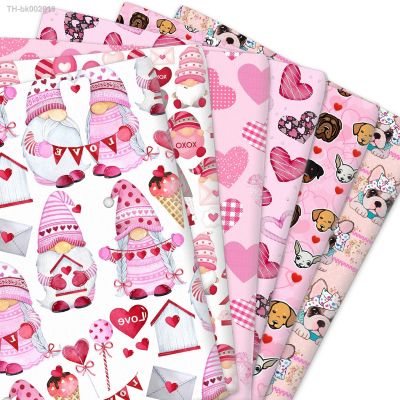 ❖卍 Heart Valentines Day 100 Pure/Polyester Cotton/Satin/Stretch Fabric Patchwork Sew Quilt Needlework DIY Cloth 50x145cm/50x45cm
