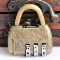 3-Digit Combination Lock Retro Zinc Alloy Padlock Chinese Old Lock Vintage Antique Lock For Jewelry Box Suitcase Drawer Padlock