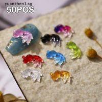 50Pc Colorful Fish Nail 3D Charms Cute Resin Gems For UV Gel Manicure Decoration .