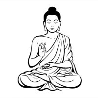 DIY Black Wall Sticker Meditating Buddha Decal Removable Art Mural Home Decor