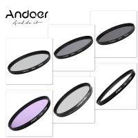 Andoer 72mm UV + CPL + FLD + ND (ND2 ND4 ND8) ชุดฟิลเตอร์ถ่ายภาพชุดอัลตราไวโอเลต Circular - Polarizing Fluorescent Neutral Density Filter สำหรับ Ni Kon CA - Non SO - NY pentax DSLRs