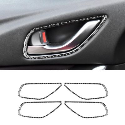 Inner Door Handle Frame Trim Decoration Soft Carbon Fiber for Mazda 3 Axela 2017 2018 Accessories