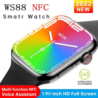ZZOOI LEMFO NFC Smart Watch Series 8 Men Women Smartwatch 2022 For Men Bluetooth Call Wireless Charging 1.96 Inch 320*390 HD WS88