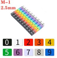 100pcs M-1 2.5mm Colored Arabic Numerals M Type CAT 6 Clip Cable Wire Marker 0 to 9 Label Tube Cable Marker