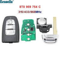 สมาร์ท Keyless 3กุญแจรีโมทปุ่ม315Mhz 433Mhz 868Mhz พร้อมชิปสำหรับ Audi A6 A7 A8 Rs4 Rs5 Q5 S4 8t0 8t0959754c 754 C