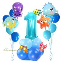 【Affordable variety of balloons】ปลาทะเลลูกโป่งสัตว์ปลาดาวทะเลม้าปูบอลลูนอากาศทะเลธีมตกแต่งงานเลี้ยงวันเกิดทารกฝักบัว1st วันเกิด