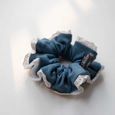 teller of tales scrunchies - elena (blue jeans collection)