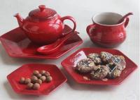 Le Creuset Stoneware Porcelain Plate, Salad Fruit Plate, Snack Plate, Household Ceramic Hexagonal Plate