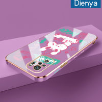 เคส Dienya สำหรับ Xiaomi Poco M5s Redmi Note 10 4G Note 10S Note 11 SE เคสการ์ตูนน่ารักรูปแบบโชคดีใหม่กรอบสี่เหลี่ยมชุบเคสซิลิก้าเจลนิ่มกันกระแทกเคสมือถือเลนส์กล้องถ่ายรูปฝาครอบป้องกัน