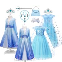 Frozen 2 Girls Elsa Cosplay Dress Costume Kids Fancy Children Gowns Princess Vestidos Infantil Snow Queen Party Clothes Xmas