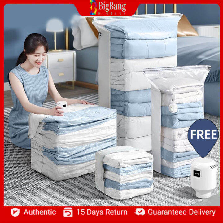 3D Vacuum Seal Bag Reusable Vacuum Storage Bags for Clothes Quilts