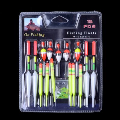 【LZ】❁◈✚  15PCS/Lot Mix Size Color Ice Fishing Float Bobber Set Buoy Boia Floats Fishing Floats Set for Carp Fishing Tackle Accessories