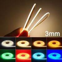 3mm COB LED Strip Light 12V 24V Colorful 3mm Ultra Thin Strip Ice Blue/Green/Red/Golden Yellow For Home Car Decor