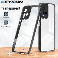 KEYSION เคสสำหรับ VIVO เกราะกันกระแทกแบบใส Y21 Y21T Y21S Y33T Y33S TPU โปร่งใส + พีซีฝาหลังโทรศัพท์2 In 1สำหรับ VIVO T1X 4G