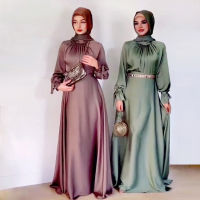 Spot Xy010 Middle East Saudi Muslim Hui Satin Acetate Strap Dress Women Abaya