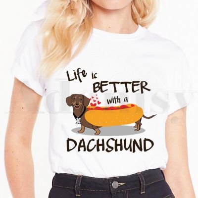 LEMON เสื้อยืดแขนสั้น พิมพ์ลายกายวิภาคศาสตร์ Dachshund น่ารัก พลัสไซซ์ สไตล์ฮาราจูกุ สําหรับผู้หญิง