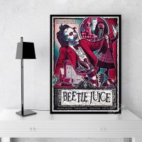 โปสเตอร์ Beetlejuice ภาพยนตร์สยองขวัญบาร์ศิลปะบนผนังของตกแต่งคาเฟ่และบ้านผ้าใบวาดภาพสำหรับห้องนั่งเล่นตกแต่ง0809