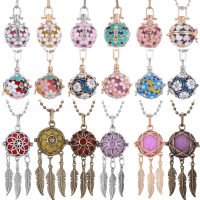 10PCS Dreamcatcher สร้อยคอกระจายน้ำมันหอมระเหยดอกไม้การตั้งครรภ์ Bell สร้อยคอ AROMA Essential Oil Locket จี้สร้อยคอ-Jezker