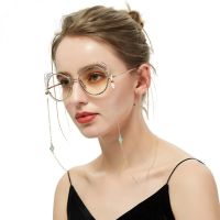 Eyeglass Chain Stone Crystal Four Tree Leaf Accessory Hanging Neck Anti-falling Reading Glasses Holder Cord Women Gift Eyewear case