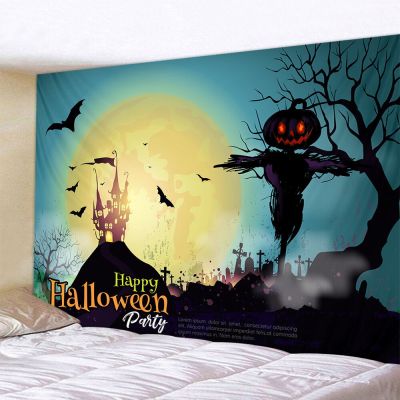 Halloween Tapestry Bedspread Halloween Pumpkin Fabric Mural Living Room Carpet Wall Coverings Hippie Decor