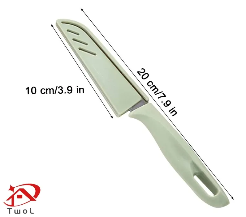 1pc Simple Stainless Steel Fruit Knife Candy-colored Kitchen Knife
