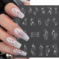 โลหะสายเล็บสติกเกอร์3D Sliver Gold ns Vine Curve Stripe Lines เทป Swirl Sliders เล็บกาวเจล Nail Art Decals