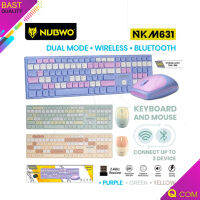 Nubwo NKM-631 Wireless Mouse and Keyboard Set ชุดเมาส์และคีบอร์ด ไร้สาย สีสันแนวหวาน สดใส น่ารัก มีทั้งหมด 5 สี Qcom