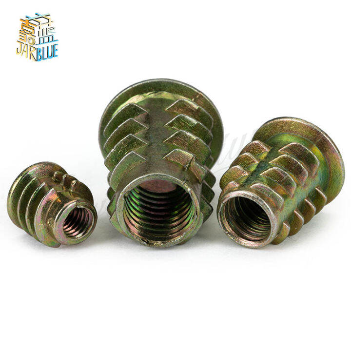 jie-yuan-10-20-30-50pcs-m4-m5-m6-m8สังกะสีอัลลอยด์สำหรับใส่ไม้-nut-flanged-hex-หัวถั่วเฟอร์นิเจอร์