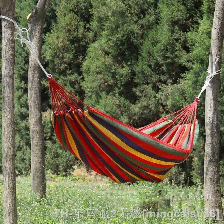 hyfvbu-camping-hammock-outdoor-garden-canvas-thickened-anti-rollover