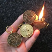 ○♀✴ Zorro New Retro Coin Keychain Gasoline Kerosene Lighter Collection Smoking Igniter Funny Gadgets Exquisite Gifts Portable Cute