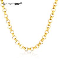 Kemstone Gold Plated Circle Cup Chain Necklace Simple Jewelry for Women