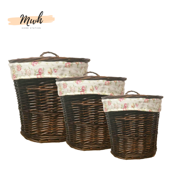 SmallLaundry Basket / Vintage Style Laundry Basket / Light Brown